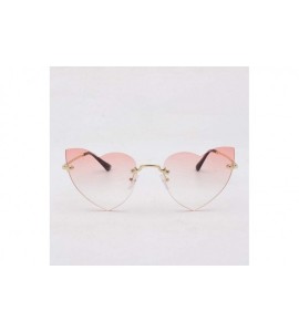 Semi-rimless Heart Shaped Rimless Sunglasses Candy Color Eyewear Lightweight Sunglasses Mirrored Lens Fashion Goggle Eyewear ...