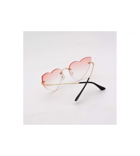 Semi-rimless Heart Shaped Rimless Sunglasses Candy Color Eyewear Lightweight Sunglasses Mirrored Lens Fashion Goggle Eyewear ...