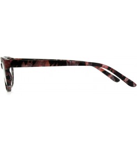 Cat Eye Womens Narrow Oval Cat Eye Marble Texture Plastic Reading Glasses - Dark Brown Pink - CA180ZLD4Z3 $23.76