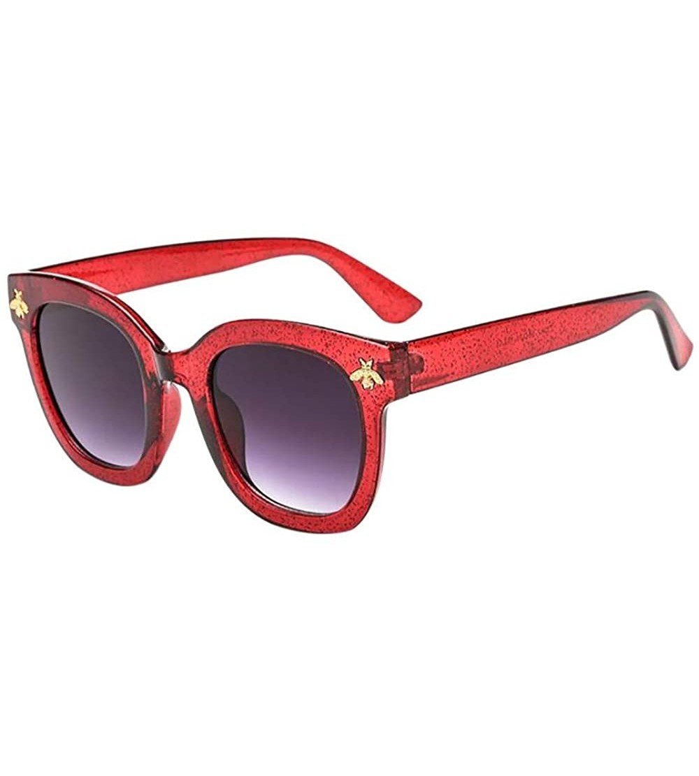 Rimless New Women Man Vintage Bees Sunglasses Retro Big Frame Eyewear Fashion - D - C518SW9NAAT $18.47