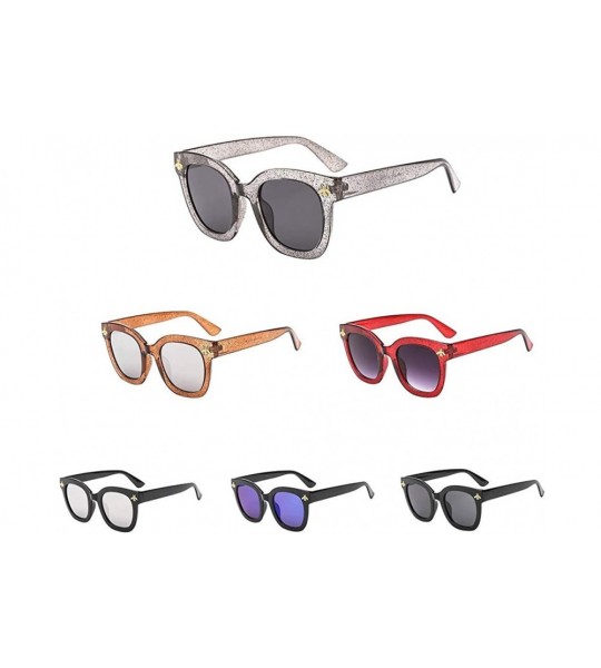 Rimless New Women Man Vintage Bees Sunglasses Retro Big Frame Eyewear Fashion - D - C518SW9NAAT $18.47