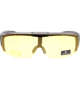 Oversized Barricade Large Mens Polarized Flip Up Fitover Sunglasses - Black Yellow - C711Q60YZQP $22.93