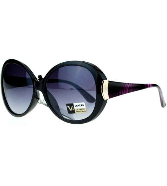 Oversized Diva Womens Round Oversize Butterfly Thick Plastic Sunglasses - Black Purple - C811ZANA95N $17.80