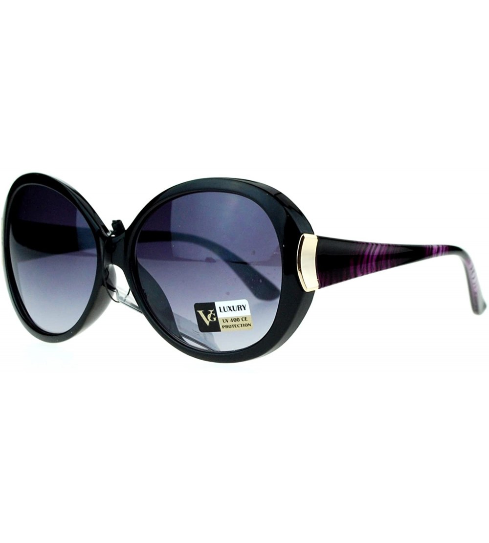 Oversized Diva Womens Round Oversize Butterfly Thick Plastic Sunglasses - Black Purple - C811ZANA95N $17.80