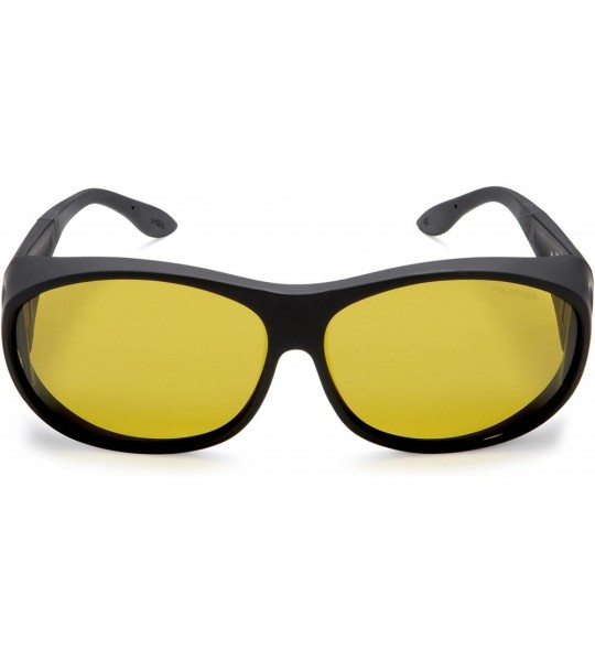 Sport Women's Haven-meridian Rectangular Fits Over Sunglasses - Rubberized Black Frame/Yellow Lens - CG11418SUWT $18.55