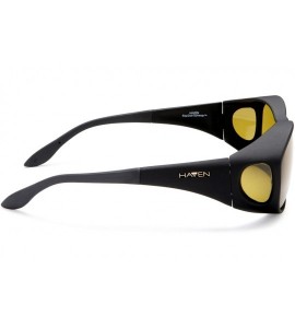 Sport Women's Haven-meridian Rectangular Fits Over Sunglasses - Rubberized Black Frame/Yellow Lens - CG11418SUWT $18.55