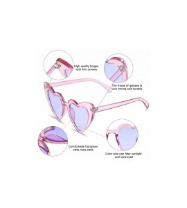 Goggle Heart Shaped Sunglasses Clout Goggle Vintage Cat Eye Mod Style Retro Glasses Kurt Cobain - Clear Purple/Purple - C8195...