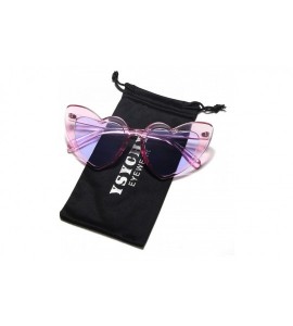 Goggle Heart Shaped Sunglasses Clout Goggle Vintage Cat Eye Mod Style Retro Glasses Kurt Cobain - Clear Purple/Purple - C8195...