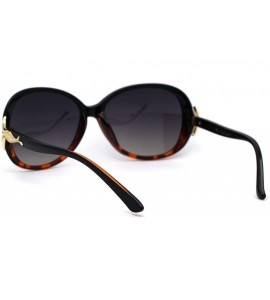 Oversized Classic Oversize Round Butterfly Designer Fashion Plastic Sunglasses - Black Tortoise Smoke - CP194KRZ7G5 $18.29