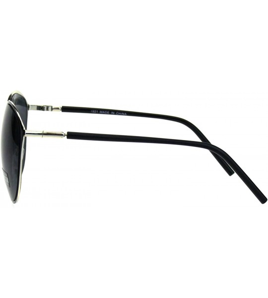 Round Womens Fashion Sunglasses Chic Stylish Round Frame UV 400 - Black Silver (Black) - CD18L4NXZC3 $20.02