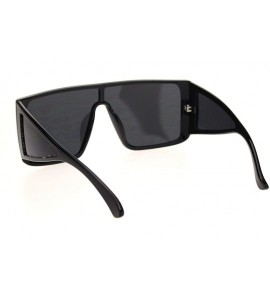 Shield Mobster Oversize Side Visor Lens Shield Flat Top Plastic Sunglasses - Black - C018Q0XHLL9 $18.16