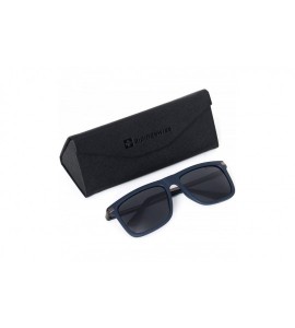 Round Mens Polarized Sunglasses Lightweight 100% UV 400 Protection - James Square Navy - CJ18ZCD5NYN $29.52