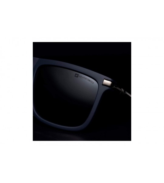 Round Mens Polarized Sunglasses Lightweight 100% UV 400 Protection - James Square Navy - CJ18ZCD5NYN $29.52