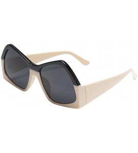 Oversized Sunglasses for Women Cat Eye Vintage Sunglasses Retro Oversized Glasses Eyewear Goggles - Beige - CR18QTG28ZO $15.02