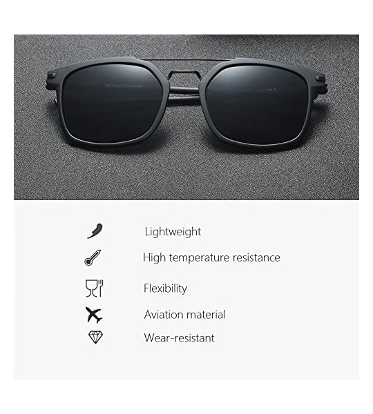 Wayfarer Men Sunglasses Polarized Classic Vintage Driving Eyewear Black Light - Blue B8 - CU18DLL3EOE $19.86