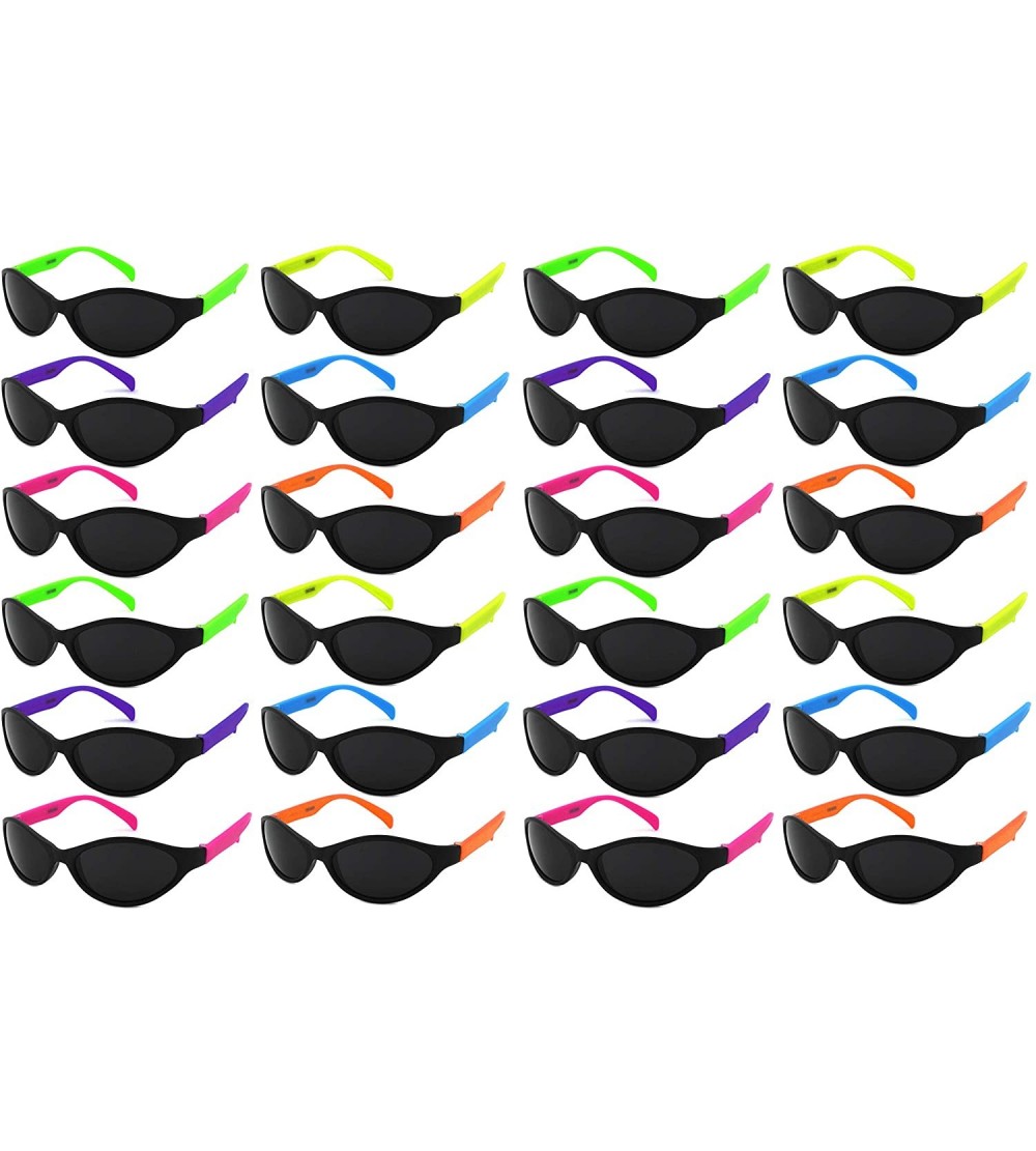 Oval 24 Pack 80's Style Kid Adult Neon Party Sunglasses Party Favors with CPSIA certified-Lead(Pb) Content Free - C012NV260QI...