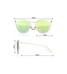 Sport Linno Women's Cat Eye Sunglasses Metal Frame Plastics Lens Sunglasses - Light Green - CB18L8I6GG5 $22.54