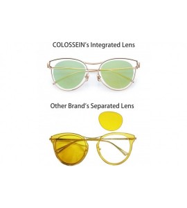 Sport Linno Women's Cat Eye Sunglasses Metal Frame Plastics Lens Sunglasses - Light Green - CB18L8I6GG5 $22.54