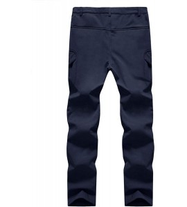 Sport Men's Ski Pants-Snow Ski Tactical Fleece Lining Softshell Winter Pants Trousers - Navy - C01925GC22R $59.30