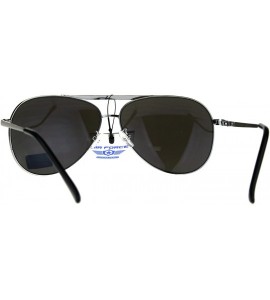 Aviator Air Force Aviator Sunglasses Unisex Aviators Mirrored Lens UV 400 - Silver (Blue Mirror) - CH188Z34G3L $19.30