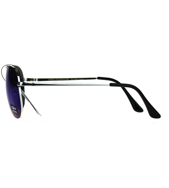 Aviator Air Force Aviator Sunglasses Unisex Aviators Mirrored Lens UV 400 - Silver (Blue Mirror) - CH188Z34G3L $19.30