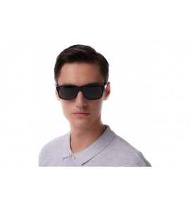 Rectangular Men Acetate Sunglasses Rectangle Polarized UV400 Lens - Black - C517Z5OL5GZ $43.19