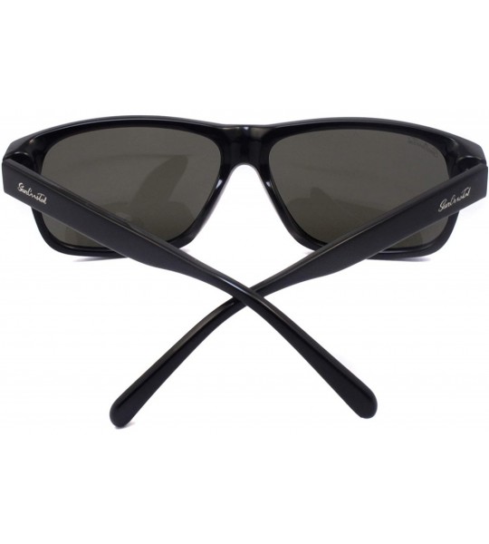 Rectangular Men Acetate Sunglasses Rectangle Polarized UV400 Lens - Black - C517Z5OL5GZ $43.19