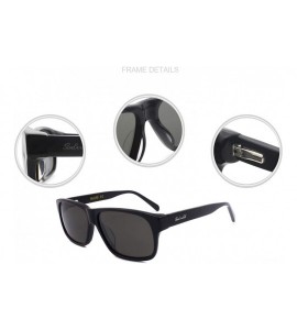 Rectangular Men Acetate Sunglasses Rectangle Polarized UV400 Lens - Black - C517Z5OL5GZ $43.19