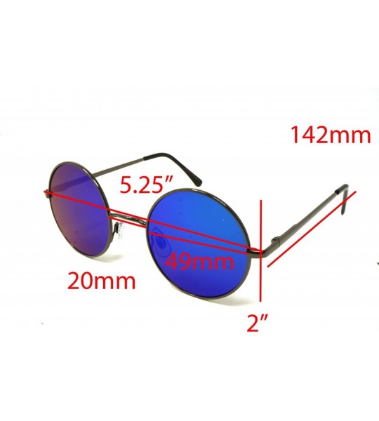 Sport Sunglasses Vintage Hippie Retro Metal Round Circle Flat Lens - C4185OOIQLR $28.44