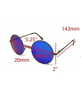 Sport Sunglasses Vintage Hippie Retro Metal Round Circle Flat Lens - C4185OOIQLR $28.44