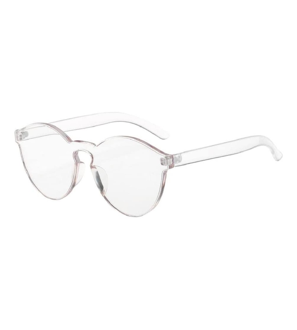 Aviator Candy Colored Glasses - Women Fashion Cat Eye Shades Sunglasses Integrated UV Eyewear (White) - White - CQ18E4N7KAM $...