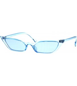 Square Womens Retro Vintage Style Narrow Cat Eye Goth Plastic Sunglasses - Blue - CC18EY0ZI4W $24.36