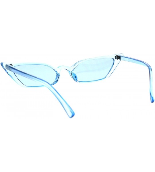 Square Womens Retro Vintage Style Narrow Cat Eye Goth Plastic Sunglasses - Blue - CC18EY0ZI4W $24.36