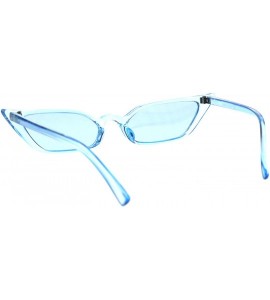 Square Womens Retro Vintage Style Narrow Cat Eye Goth Plastic Sunglasses - Blue - CC18EY0ZI4W $24.36