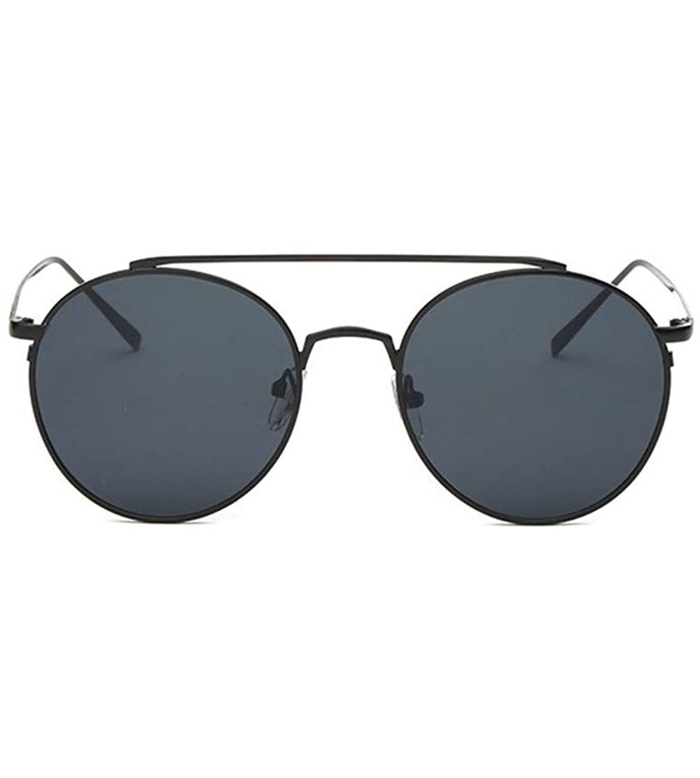 Aviator Women Men Fashion Round Lens Aviator Sunglasses UV Protection Candy Colored Glasses - Gray - CF18T98TGUS $17.68