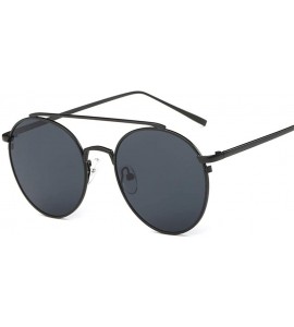 Aviator Women Men Fashion Round Lens Aviator Sunglasses UV Protection Candy Colored Glasses - Gray - CF18T98TGUS $17.68