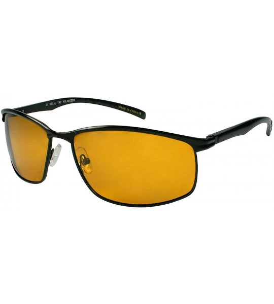 Wrap Men's Wrap Around Sports Aluminum Frame Sunglasses 21107SAL-PHD - Black - CO11JGFTOOF $22.80