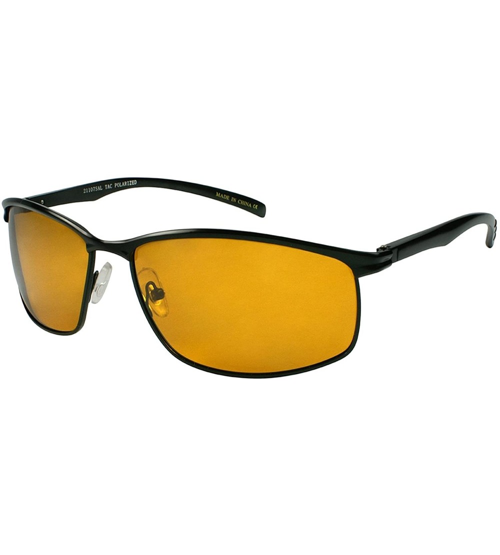 Wrap Men's Wrap Around Sports Aluminum Frame Sunglasses 21107SAL-PHD - Black - CO11JGFTOOF $22.80