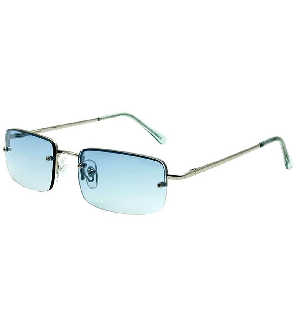 Square Retro Vintage Fashion Clear Frame Collection"Jesse" - Blue - C118ODOMC0Y $18.07