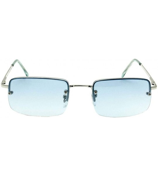 Square Retro Vintage Fashion Clear Frame Collection"Jesse" - Blue - C118ODOMC0Y $18.07