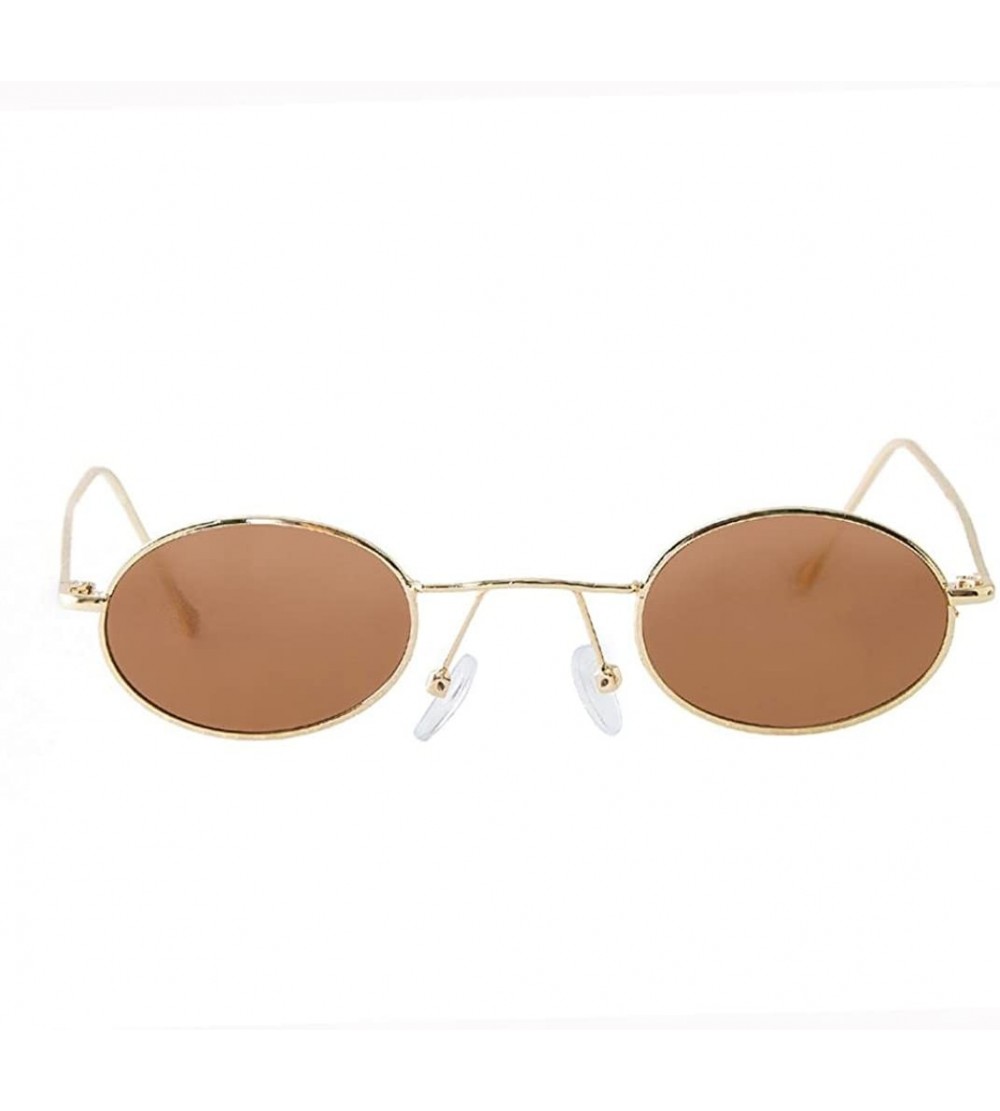 Oval Women's Fashion Unisex Oval Anti UV Eye Strain Clear Sunglasses - B - CV18ED0D68E $17.72