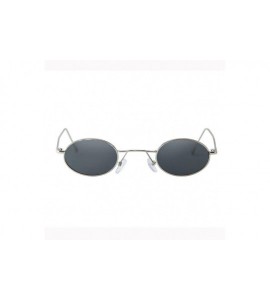 Oval Women's Fashion Unisex Oval Anti UV Eye Strain Clear Sunglasses - B - CV18ED0D68E $17.72