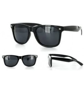 Square Glossy Black Polarized Retro Classic Sunglasses FREE POUCH - CQ117W4GNT1 $18.26