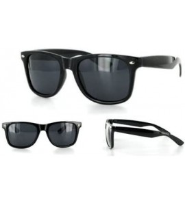 Square Glossy Black Polarized Retro Classic Sunglasses FREE POUCH - CQ117W4GNT1 $18.26