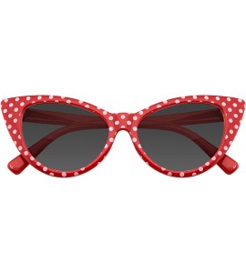 Cat Eye Polka Dot Cat Eye Womens Fashion Mod Super Cat Sunglasses - Red - CF12ITG0DZ5 $18.27