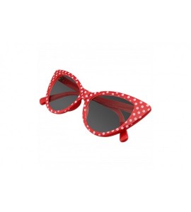 Cat Eye Polka Dot Cat Eye Womens Fashion Mod Super Cat Sunglasses - Red - CF12ITG0DZ5 $18.27