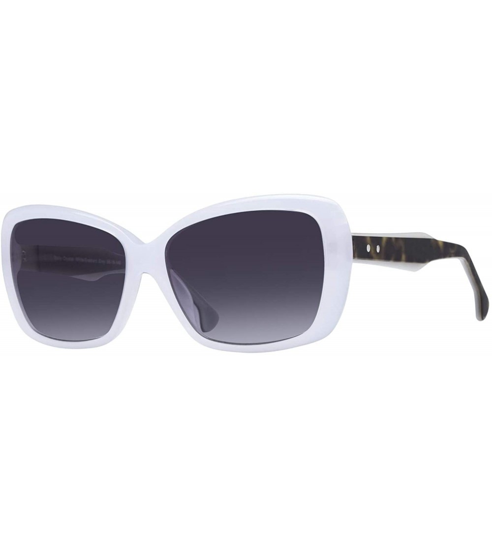 Oval Sally Women's Sunglasses - Crystal White/Grey Gradient - CI18XERU3WZ $84.09