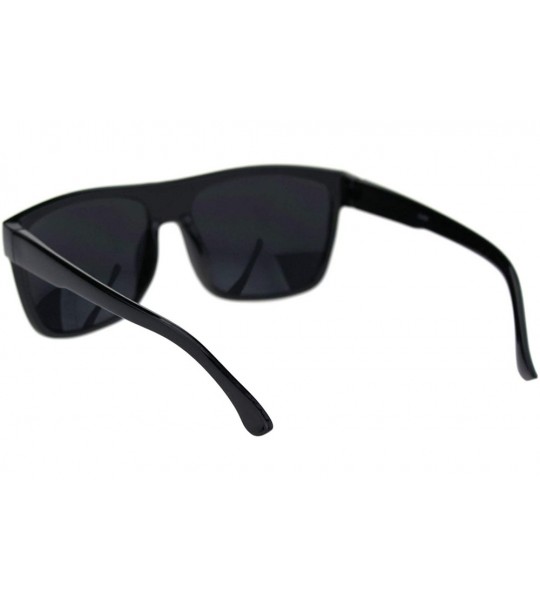 Rectangular Mens Squared Flat Top OG Gangster Limo Lens Plastic Sunglasses - Shiny Black - C418QUQNG83 $17.96