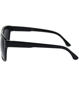 Rectangular Mens Squared Flat Top OG Gangster Limo Lens Plastic Sunglasses - Shiny Black - C418QUQNG83 $17.96