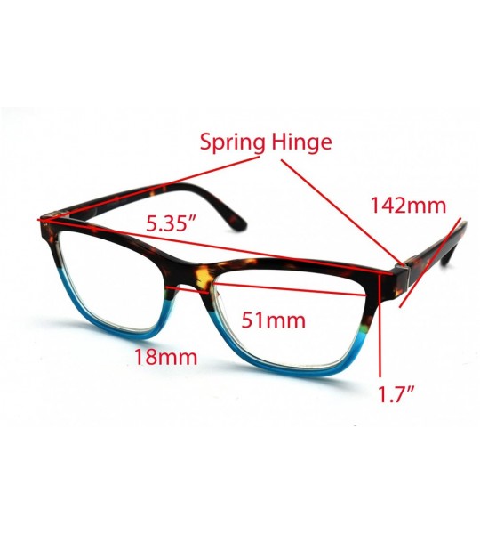 Rectangular basic computer lenses reader Reading Glasses many sizes - A1 Medium Size Tortoise Blue / Computer Lens - C218GU8O...